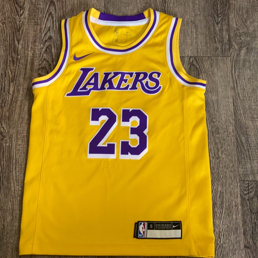 Auth Nike Labron James 23 Lakers Jersey Youth-S